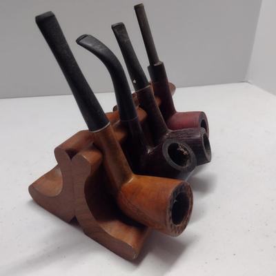 Collection of Vintage Estate Smoking Pipes- Assorted Makers- Four Pieces (#2)