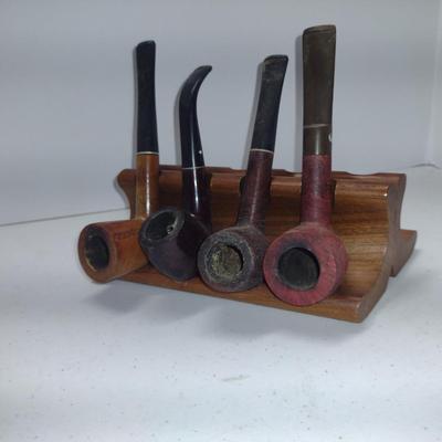 Collection of Vintage Estate Smoking Pipes- Assorted Makers- Four Pieces (#2)