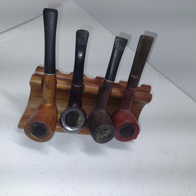 Collection of Vintage Estate Smoking Pipes- Assorted Makers- Four Pieces (#2)