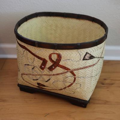 Hand-painted Woven Basket