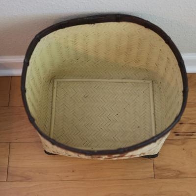 Hand-painted Woven Basket