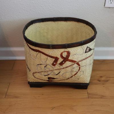 Hand-painted Woven Basket