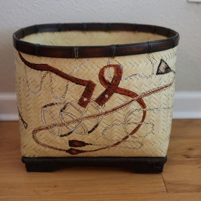 Hand-painted Woven Basket
