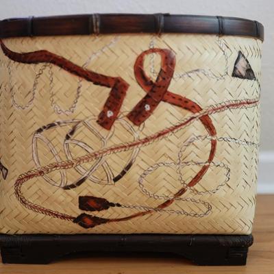 Hand-painted Woven Basket