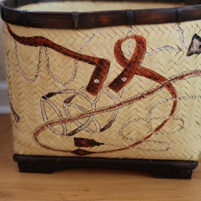 Hand-painted Woven Basket