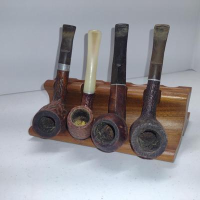 Collection of Vintage Estate Smoking Pipes- Assorted Makers- Four Pieces (#3)