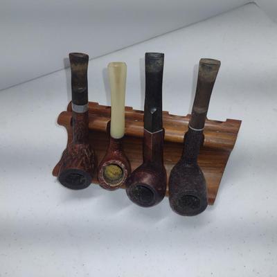 Collection of Vintage Estate Smoking Pipes- Assorted Makers- Four Pieces (#3)