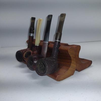 Collection of Vintage Estate Smoking Pipes- Assorted Makers- Four Pieces (#3)