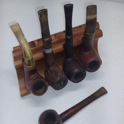 Collection of Vintage Estate Smoking Pipes- Assorted Makers- Four Pieces (#4)