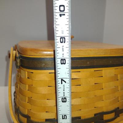 Longaberger Splint Wood Basket with Lid