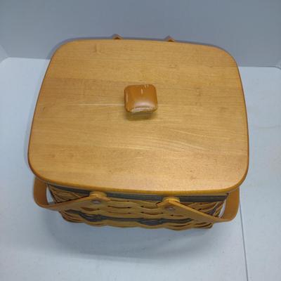 Longaberger Splint Wood Basket with Lid