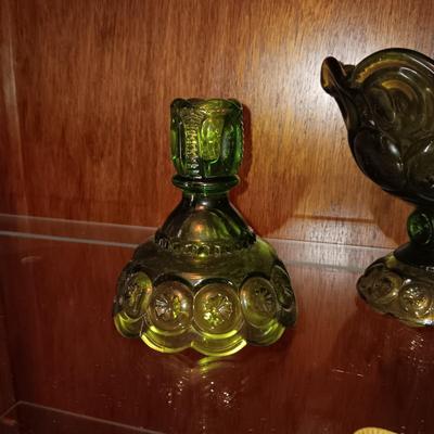 VINTAGE MOON AND STARS CANDLE HOLDERS AND FOOTED BOWL
