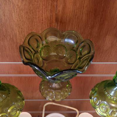 VINTAGE MOON AND STARS CANDLE HOLDERS AND FOOTED BOWL
