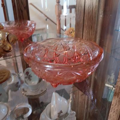 VINTAGE VIKING FOOTED CANDY DISH AND SERVING BOWLS