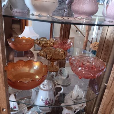 VINTAGE VIKING FOOTED CANDY DISH AND SERVING BOWLS