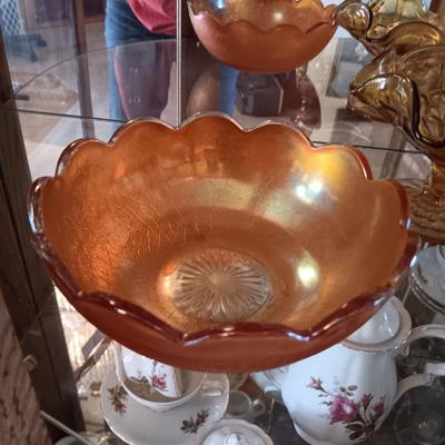 VINTAGE VIKING FOOTED CANDY DISH AND SERVING BOWLS