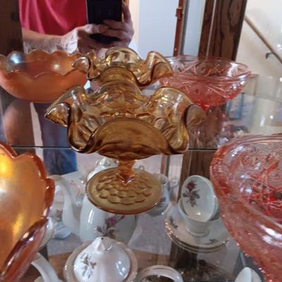 VINTAGE VIKING FOOTED CANDY DISH AND SERVING BOWLS
