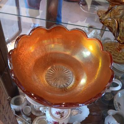 VINTAGE VIKING FOOTED CANDY DISH AND SERVING BOWLS