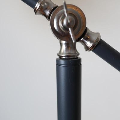 Brushed Nickel and Gray Finish Floor Lamp