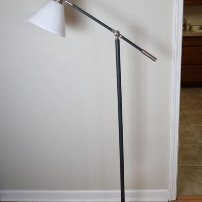 Brushed Nickel and Gray Finish Floor Lamp