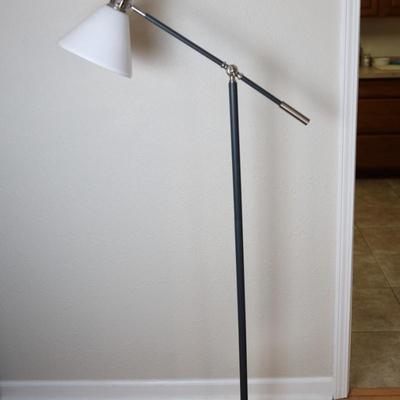 Brushed Nickel and Gray Finish Floor Lamp