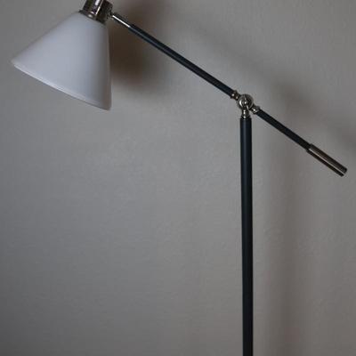Brushed Nickel and Gray Finish Floor Lamp