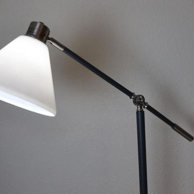 Brushed Nickel and Gray Finish Floor Lamp