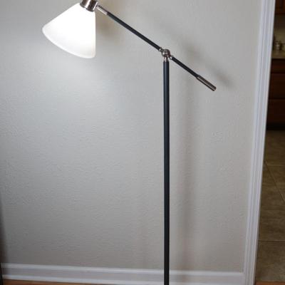 Brushed Nickel and Gray Finish Floor Lamp