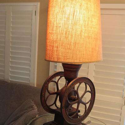 Vintage Coffee Grinder Lamp