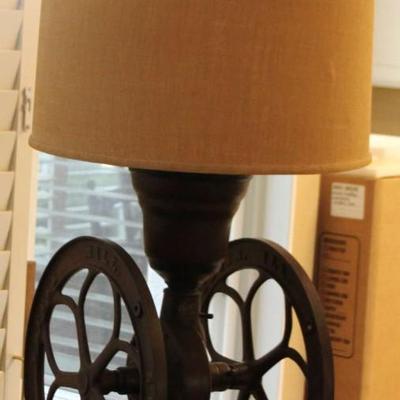 Vintage Coffee Grinder Lamp