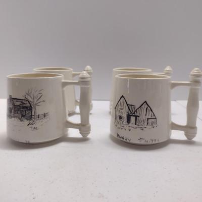 Glazed Ceramic Mugs- Set of Four