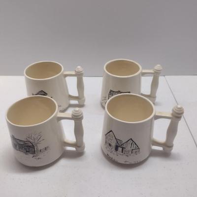 Glazed Ceramic Mugs- Set of Four