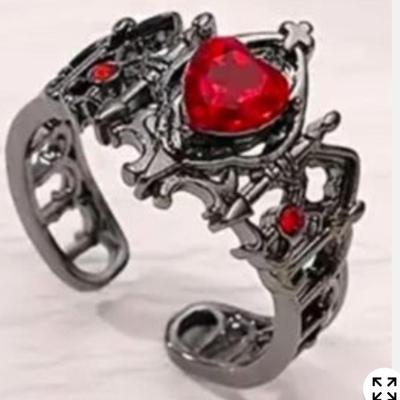 DAT - Gothic Adjustable Ring - Synthetic Zircon