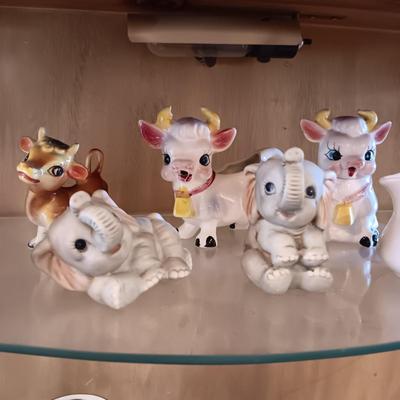 COW CREAM AND SUGAR SET, PLAYFUL ELEPHANTS AND MORE