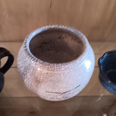 JACK BLACK CLAY POT, CLAY SPOUTED CUP AND SMALL POT