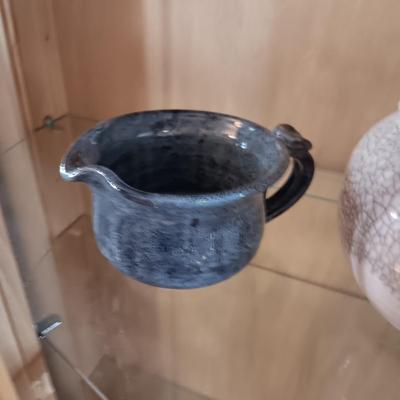 JACK BLACK CLAY POT, CLAY SPOUTED CUP AND SMALL POT
