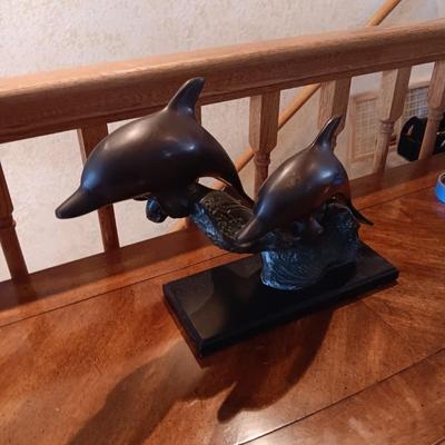BRONZE DOLPHIN STATUE