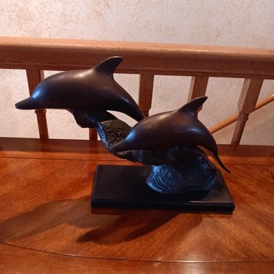 BRONZE DOLPHIN STATUE