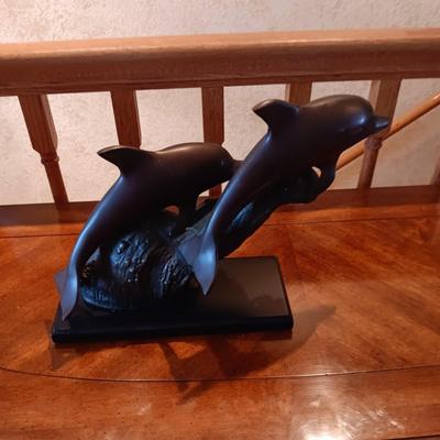 BRONZE DOLPHIN STATUE