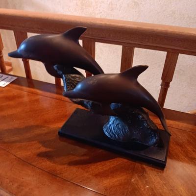 BRONZE DOLPHIN STATUE