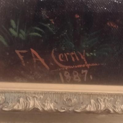 Francis A. Cerny Original Oil on Canvas Circa 1887 Framed
