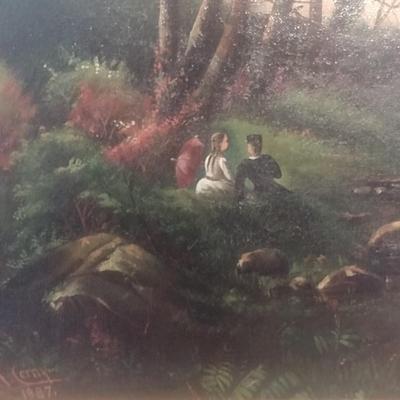 Francis A. Cerny Original Oil on Canvas Circa 1887 Framed