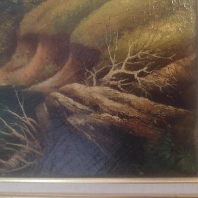 Francis A. Cerny Original Oil on Canvas Stag and Doe Circa 1890 Framed