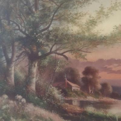Francis A. Cerny Original Oil on Canvas Circa 1913 Framed