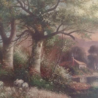 Francis A. Cerny Original Oil on Canvas Circa 1913 Framed