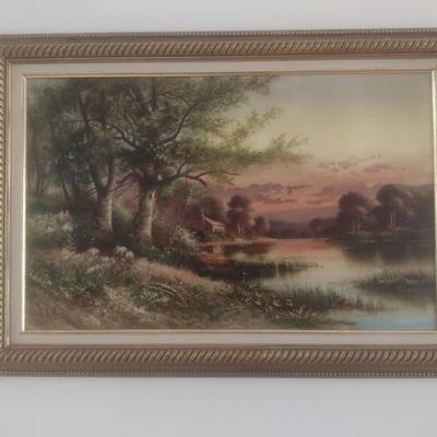 Francis A. Cerny Original Oil on Canvas Circa 1913 Framed