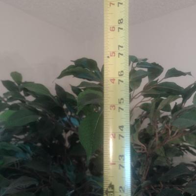 Artificial Indoor Tree in Brass Finish Metal Planter
