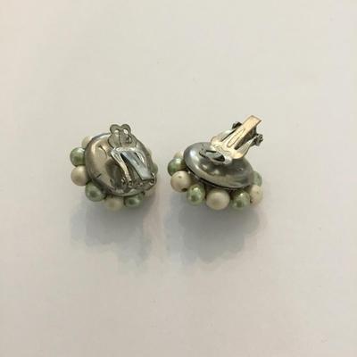 Vintage beaded clip on earrings