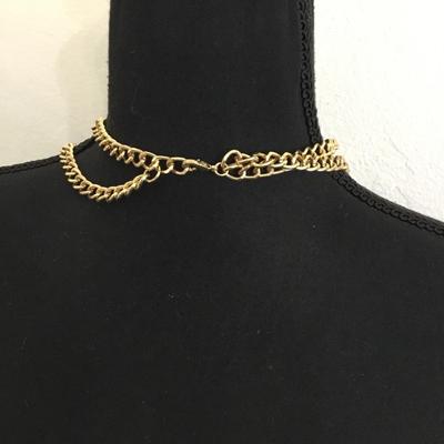 Large Gold tone statement necklace