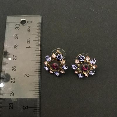 Vintage rhinestone statement earrings